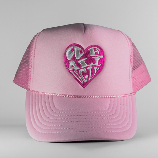 Pink Heart Trucker