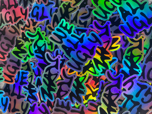 Holographic W.A.U. Stickers